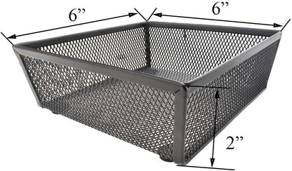 HAHIYO Stackable Mesh Tray Cup 6 x 6 x 2 inches Sturdy Container for Desk Drawer Organizer Collection for Home Office School kitchen Soft Foam Feet No Sharp Edges 2 Pack Black