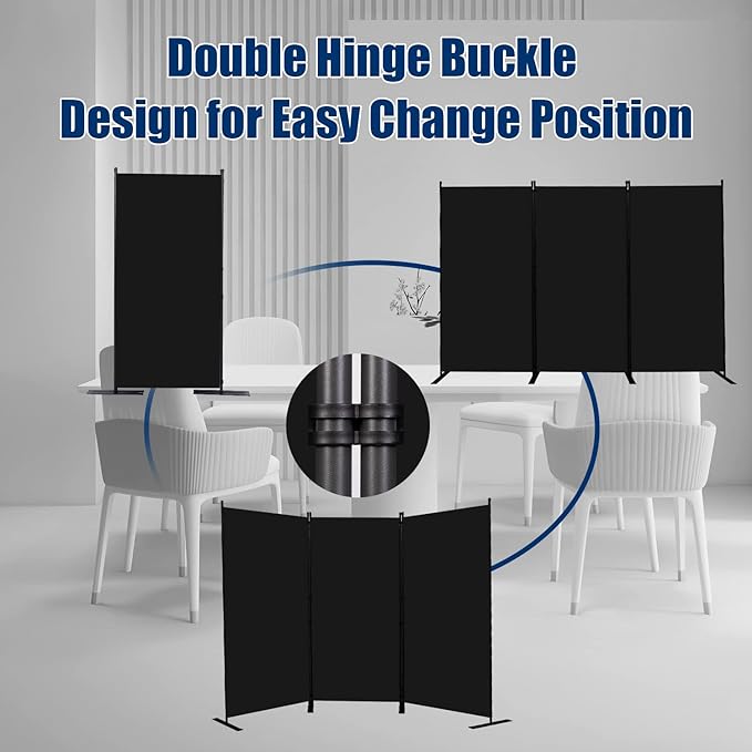 Room Divider 6FT Portable Room Dividers and Folding Privacy Screens, 3 Panel