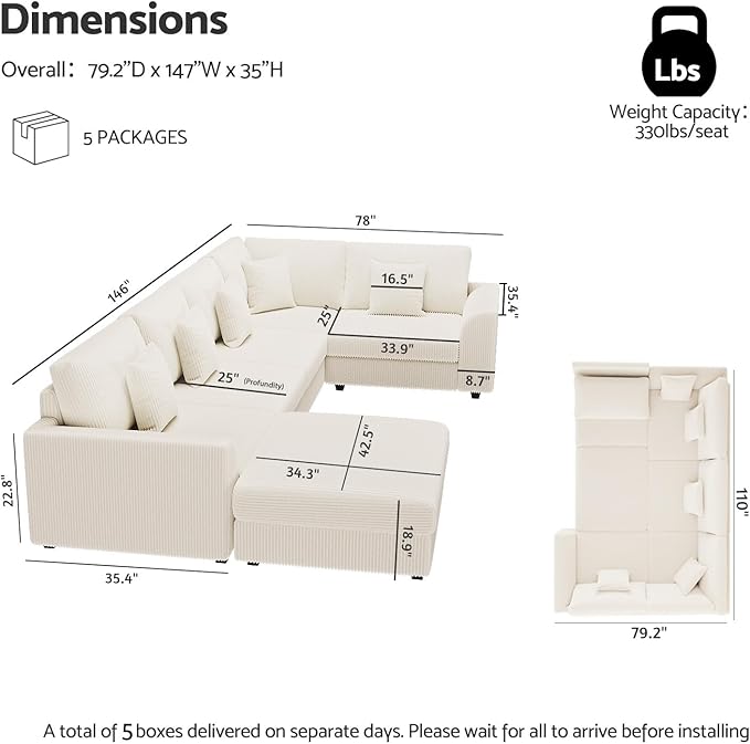 Oversized Modular Sectional Sofa