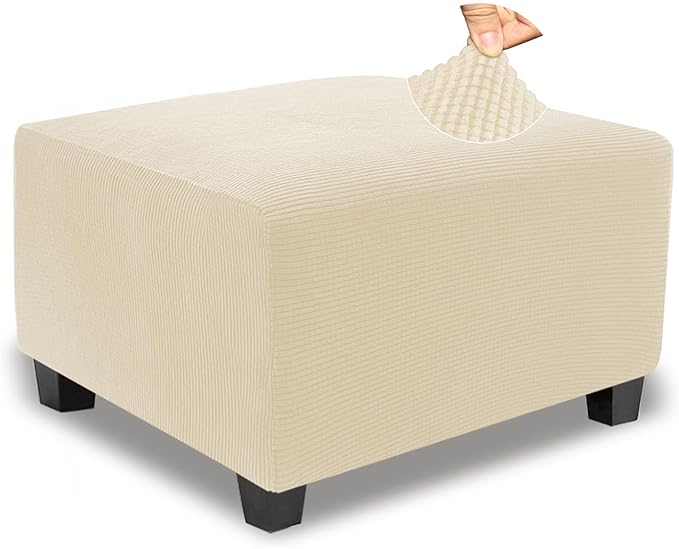 NeColorLife Stretch Ottoman Cover Square Oversized Soft Knitted Jacquard Thick