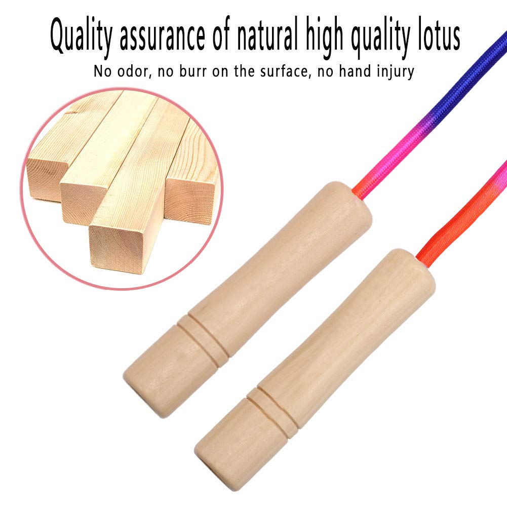 Double Dutch Jump Rope 16 ft 2 Pack, Adjustable Long Skipping Rope with Wooden Handle, Multiplayer Team Jumping Rope for Kids Adults, Long Enough for 5-6 Jumpers
