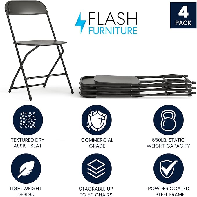 Flash Furniture Hercules Series Plastic Folding Chairs