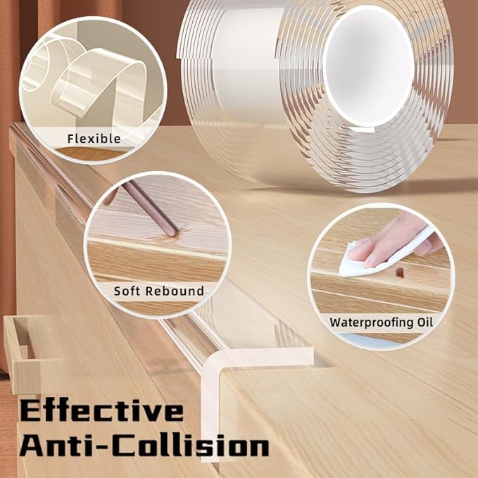 Clear Soft Corner Protectors for Furniture Strip, 1.18 in x 6.6 FT, Sharp Edge