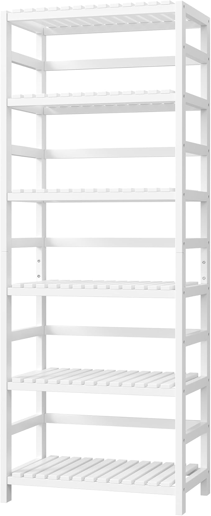 FOTOSOK 6-Tier Bamboo Shelf, Bamboo Bookcase