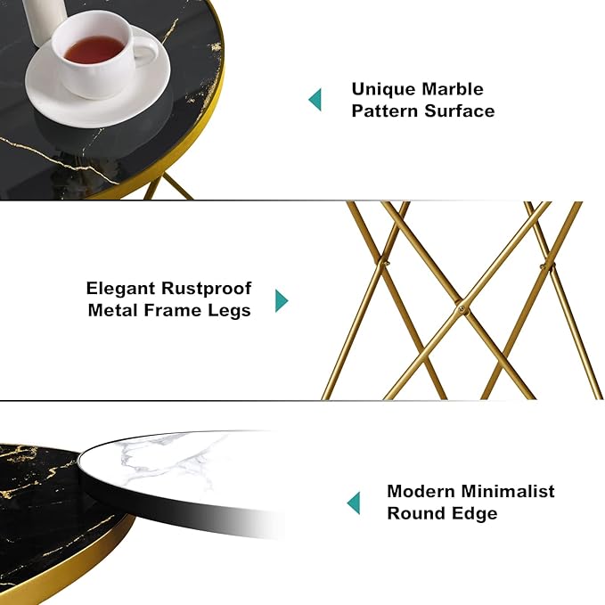 HLR Modern Round Side Table, End Table