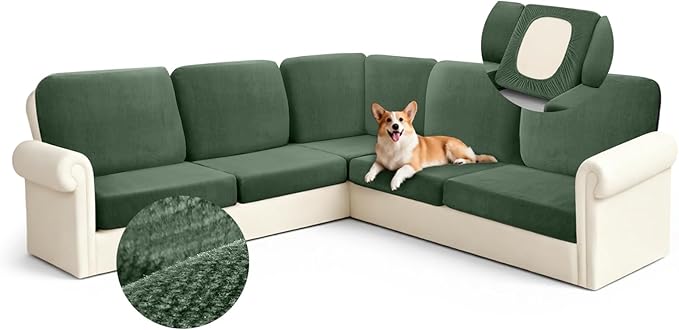 Arfntevss Velvet Sectional Couch Covers L Shape Couch Cushion Cover Slipcovers