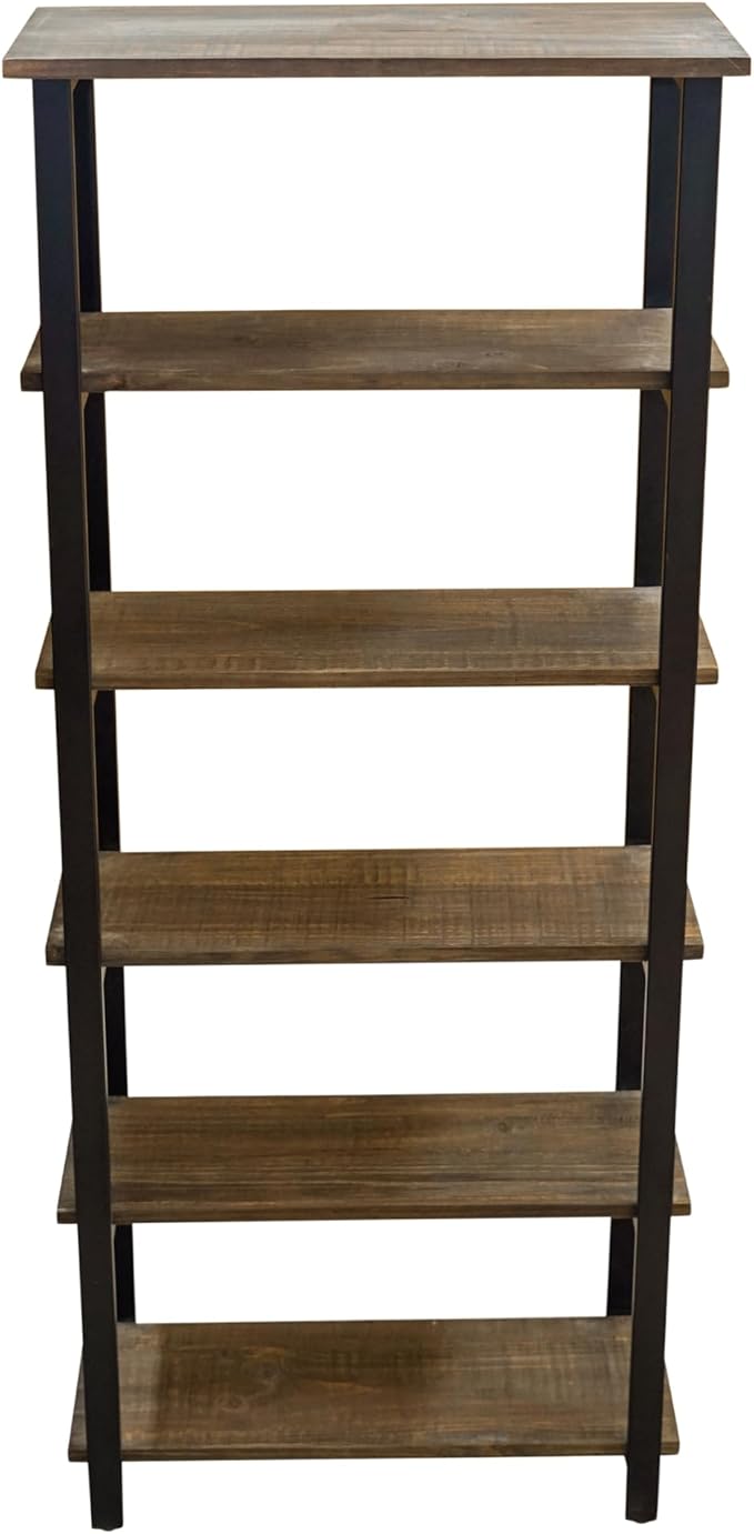 Alaterre Furniture Pomona Living Room 6-Tier Solid Wood Bookcase