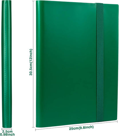 GEAoffice Card Binder, 9 Pockets Trading Card Album Folder, 360 Side Loading Pocket Binder for Sports&Game Cards, MTG and Other TCG, Green