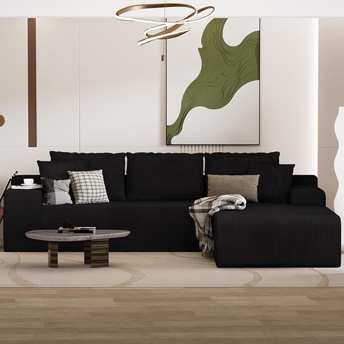 96" L Shaped Modular Sectional Sofa, Boneless Cloud Couch