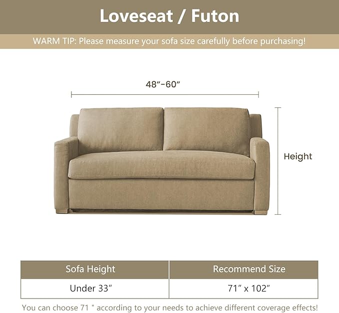 MYSKY HOME Couch Covers for 2 Cushion Couch Sectional Sofa, L Shape Sofa