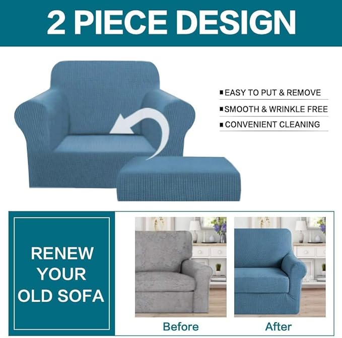 Turquoize 2 Piece Chair Covers Chair Slipcovers