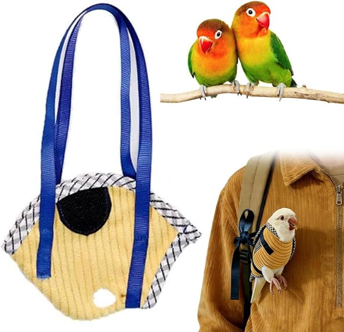 Portable Bird Traval Carrier Bag, Ultra-Soft Bird Diaper Flight Suit for Small Medium Parrots, Escape Resistant Outdoor Harness Vest, for Daily Outdoor & Nail Trimming, Ideal Gift for Birds Lovers