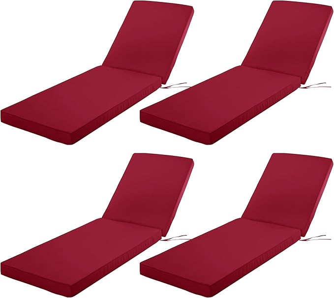 Chaise Lounge Cushion Outdoor, Waterproof and Stain-Resistant Lounge Deck