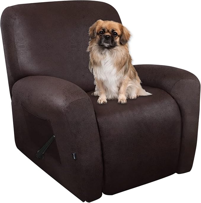 ANARACHON Recliner Chair Covers Leather Like, 4 Pieces Recliner Cover