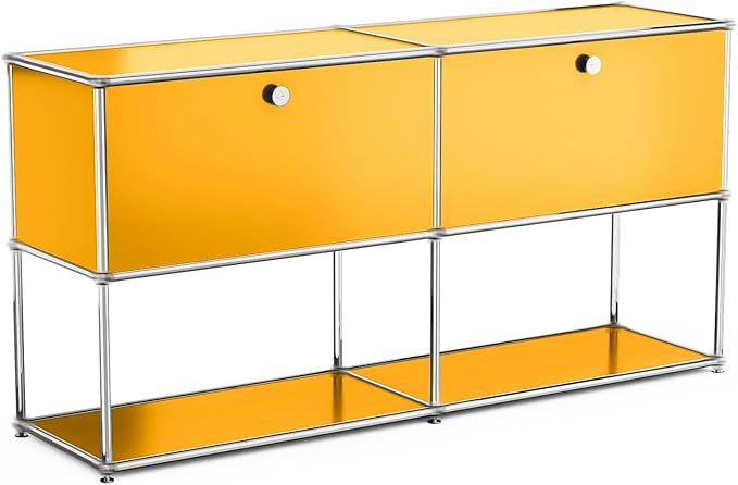 Modern Storage Cabinet Yellow F Versatile Free-Standing Organizer