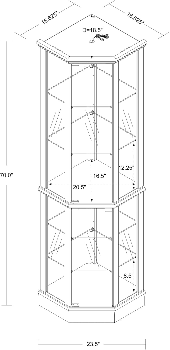 Glass Corner Display Cabinet