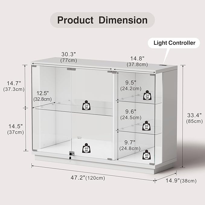 Lvifur Glass Display Cabinet