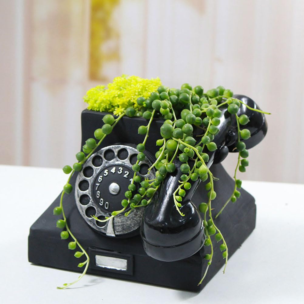Yardwe 1pc Plant Pot Animal Succulent Planter Pots Telephone Shaper Flowerpot Retro Pot Modern Cute Pots Vintage Pot Garden Flowerpot Outdoor Office Juicy Resin Desk