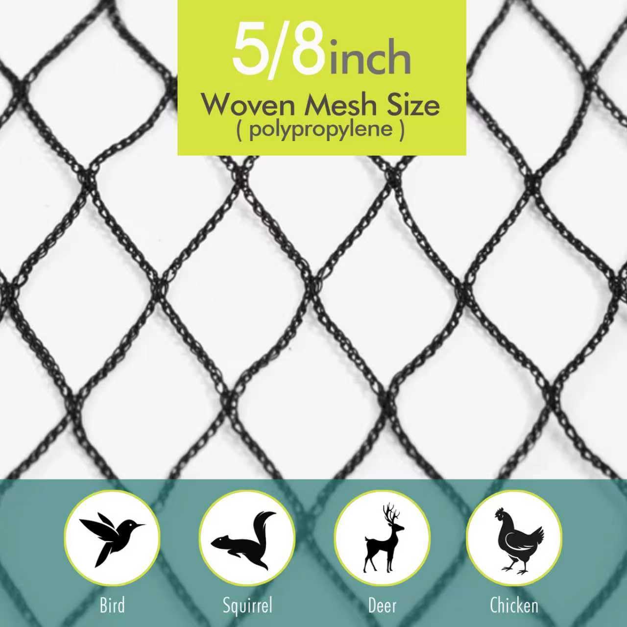 Bird Netting for Garden, Fetanten 13 x 40 FT Netting for Garden Protection Vegetables Fruit Trees Blueberry from Birds Deer Poultry, Heavy Duty Woven Mesh Net Animal Fencing with Ties and Staples