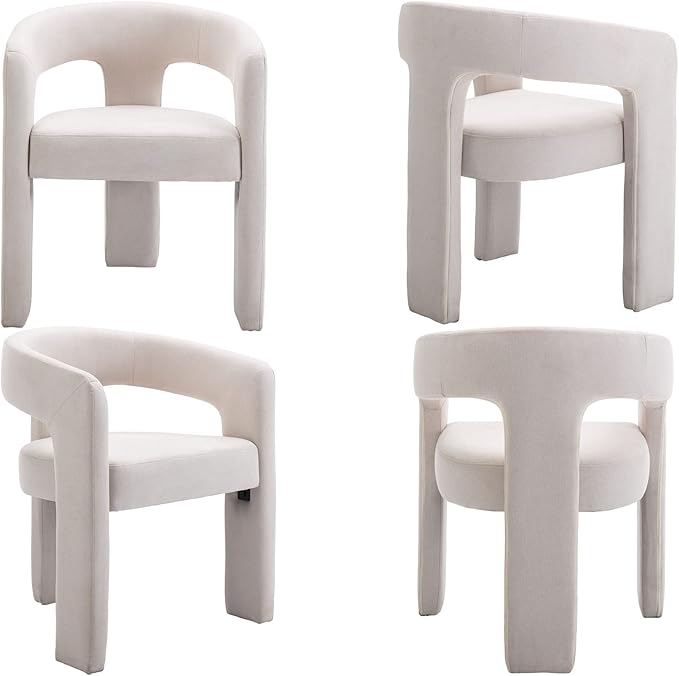 VESCASA Linen Barrel Dining Chair