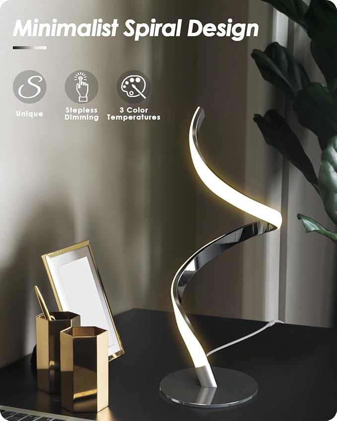 Yarra-Decor Modern Spiral Bedside Lamp