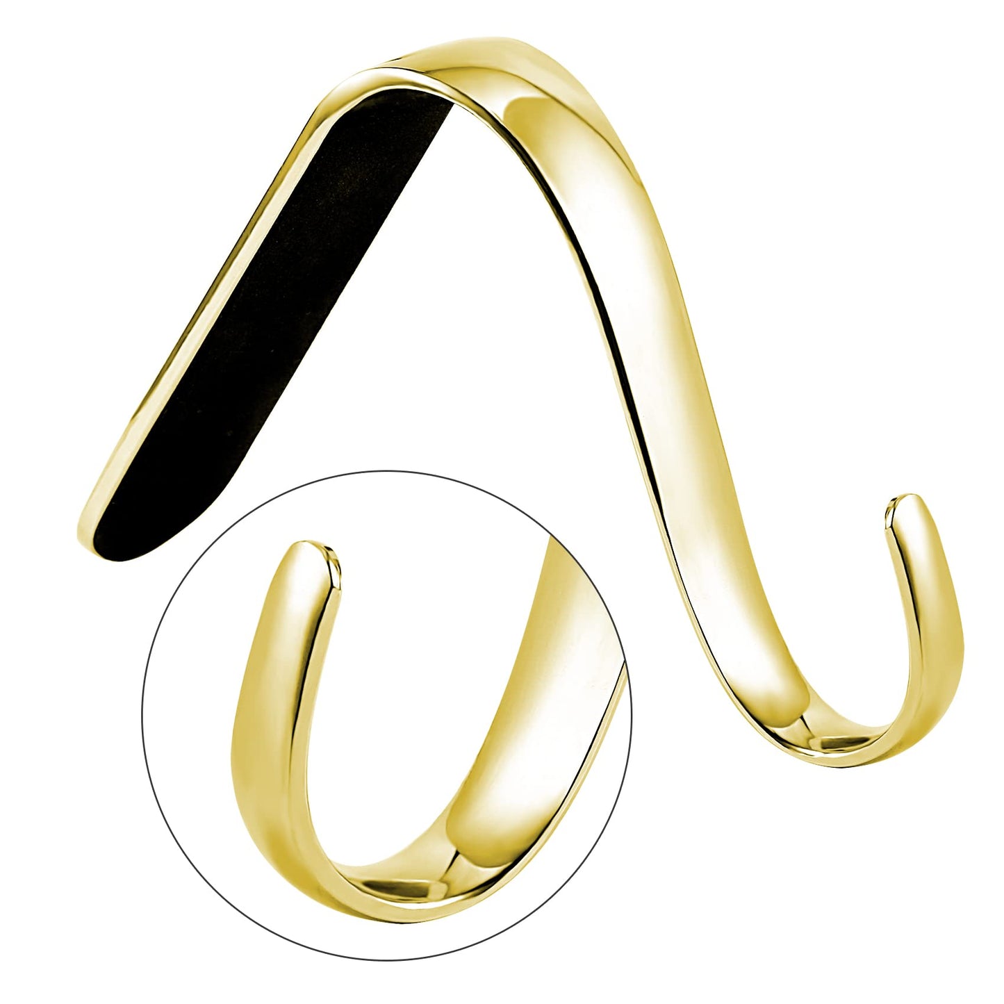 Sunshane 4 Pieces Christmas Stocking Holders Mantel Hanger Hooks Xmas Mantle Grips Set Safety Hang Stocking Clips for Christmas Party Decoration (Gold)