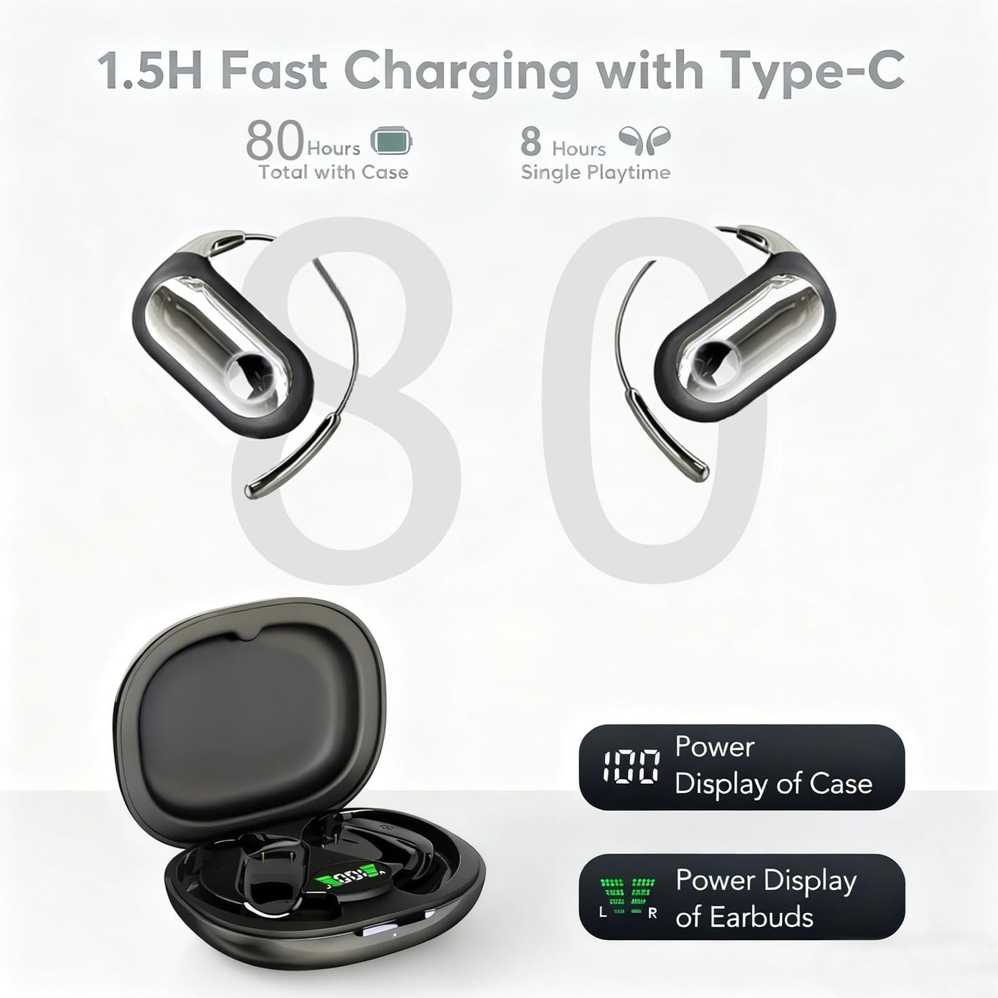 cilate AI Translation Earbuds Real Time, 3-in-1 Bluetooth 6.1 Translation Headphones with 5 Translation Modes, 80H AI Ear Buds Translator Device for Business/Travel/Learning