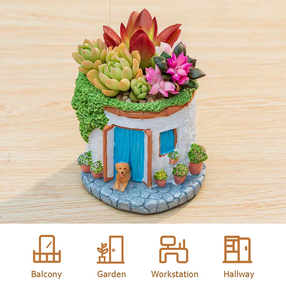 OULIGET Creative Garden House Plants Flower Pot with Drainage Holes,Cute Dog Succulent Plant Pot Decorated Desk,Garden,Living Room