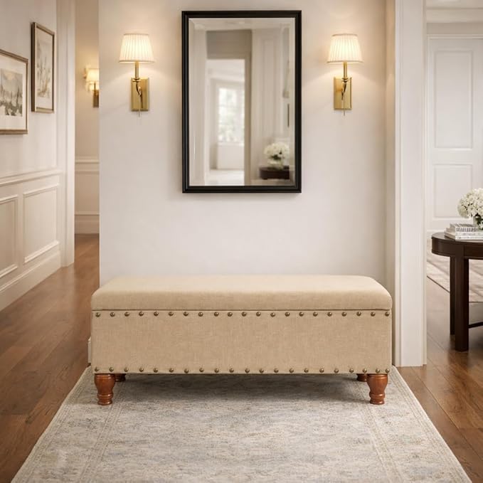 HomePop Large Rectangle Storage Bench
