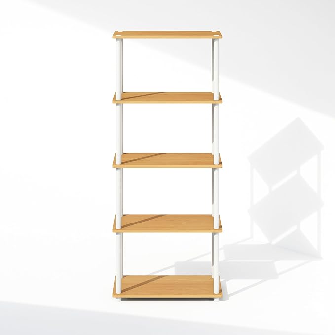 Furinno Turn-N-Tube Book Shelf, 5-Tier Bookshelf, Bookcase