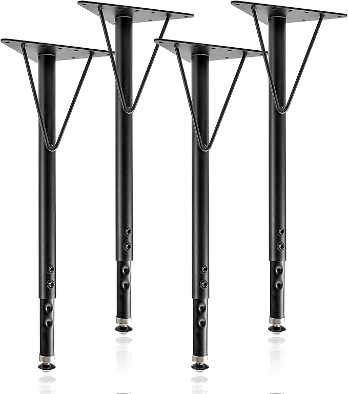 Adjustable Table Legs 19-30 Inch, Heavy Duty Steel Furniture Legs
