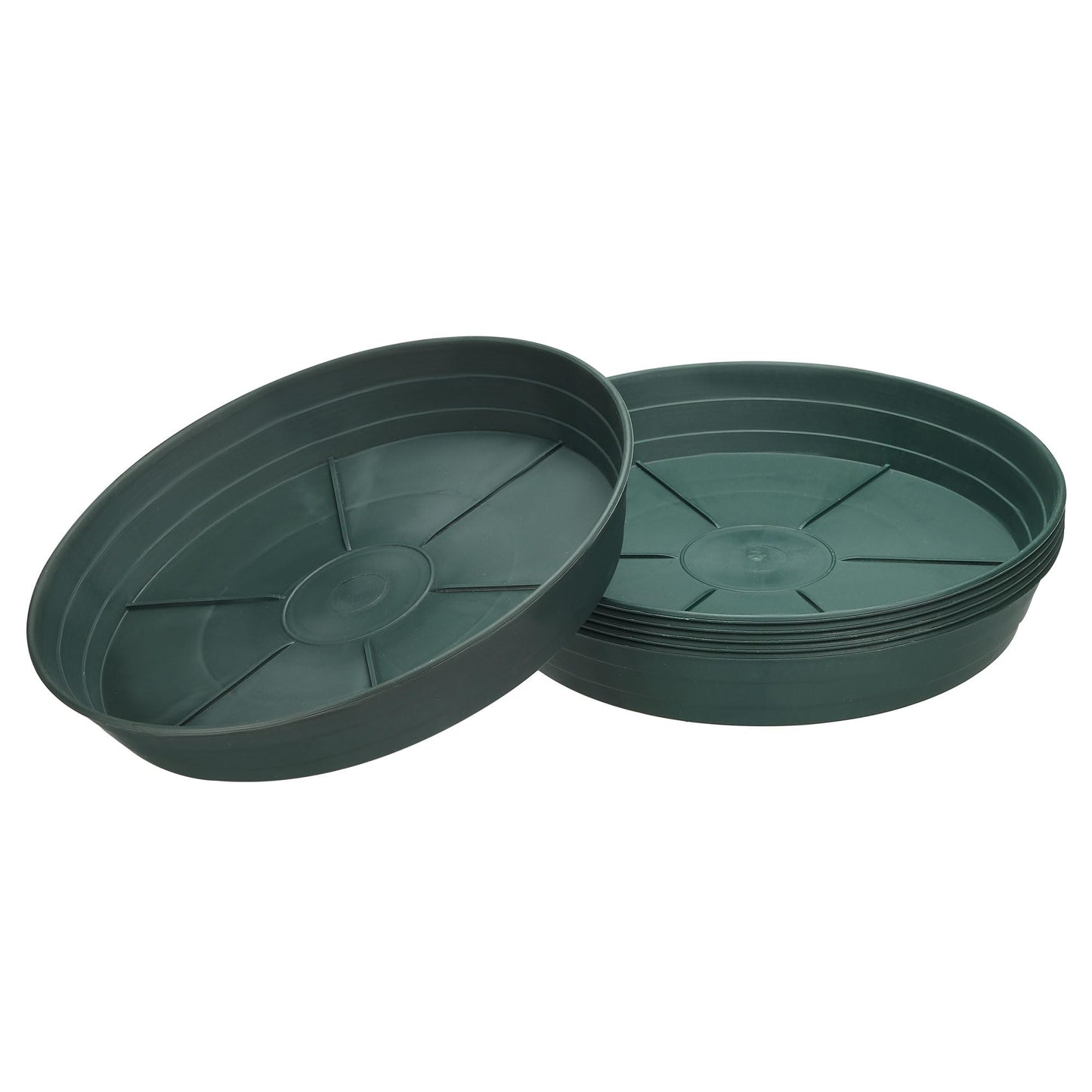 M METERXITY 6 Pack Planter Saucers - Plastic Plant Tray Flowerpot Drip Trays Round Apply to Outdoor/Garden (10.2 Inch/ 25.8cm, Cyan)