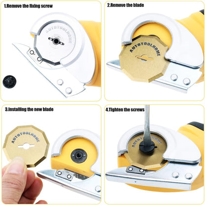 4PCS Titanium Coated Replacement Rotary Blades for Worx ZipSnip Cordless Electric Scissors Compatible with WA2300,RC2600K,RC2601, RC2602, WX080L, WX081L Box Cutter