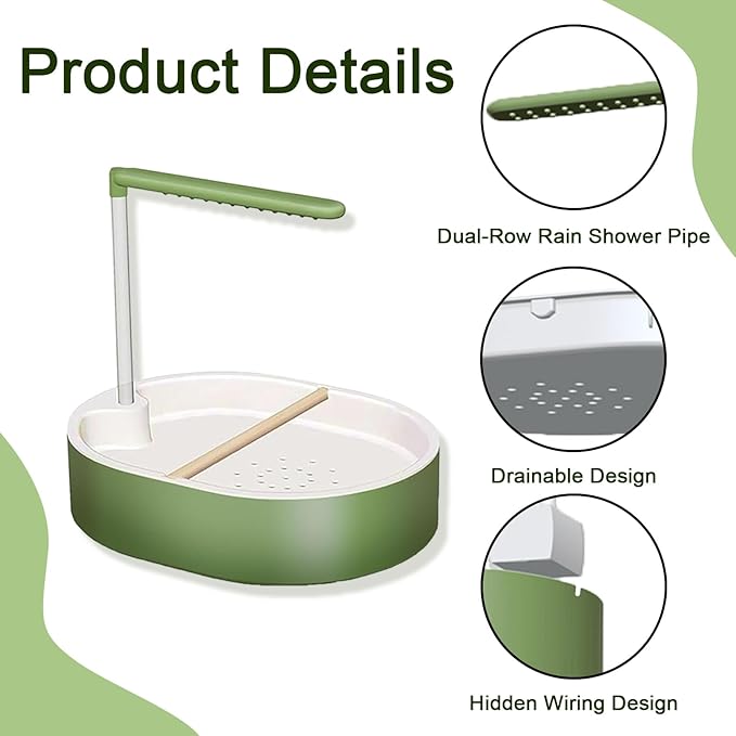 Parrot Shower, Automatic Parakeet Bird Bath with Pump, Large Bird Shower Fountain, Bird Bath for Parakeets for Pet Birds, Conure, Cockatoo, Budgie, Lovebird, Finches