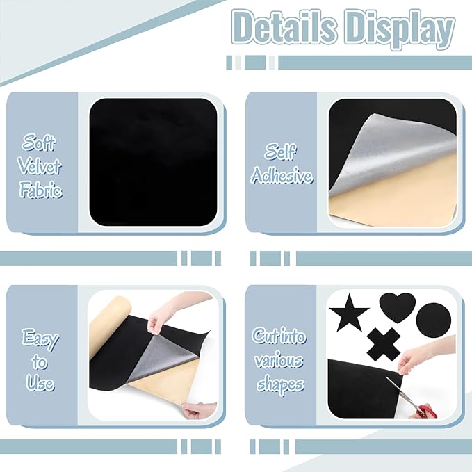 Self Adhesive Felt Fabric, DIY Velvet Fabric Peel and Stick Felt Arts Crafts