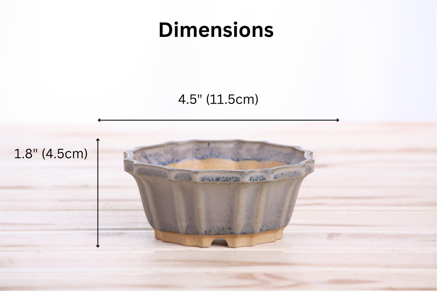 Willow Bonsai Ceramics Flower Design Bonsai Pot 4.5 Inch – Elegant Ceramic Bonsai & Succulent Pot, High‑Fired Frost‑Proof Stoneware with Drainage+Wiring Holes, Handmade USA (Ocean, 4.5inch)