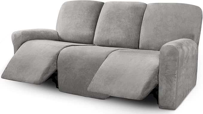 ULTICOR Velvet 8-Pieces Recliner Sofa Covers Stretch Reclining Couch Covers