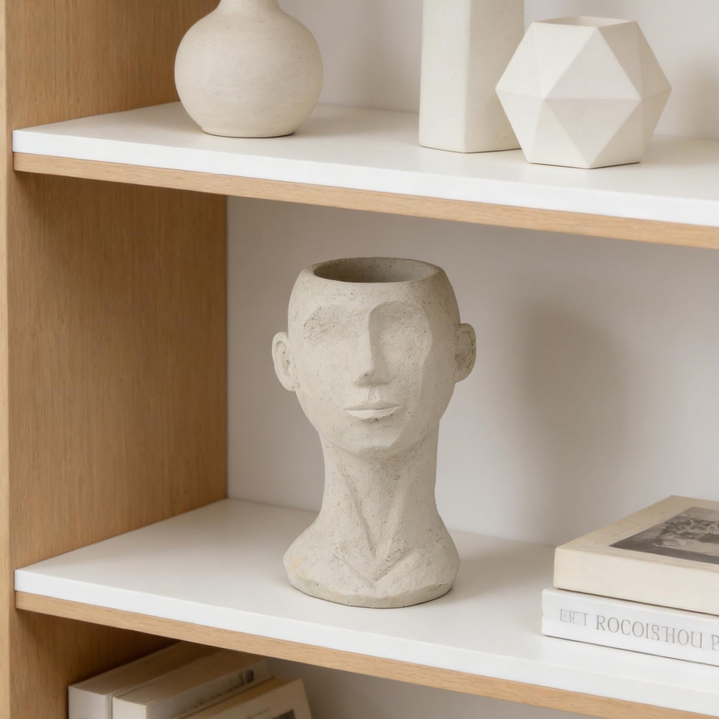LC LCdecohome Face Vases Flowers Bust Planter - Greek Statue Flower Vase for Home Roman Décor Living Room Grecian Bust Pot Head Planters Indoor Unique Planters for Indoor Plants 6.5 * 5.9 * 9.8 Inch
