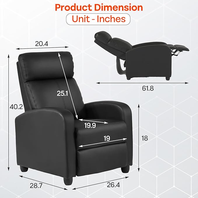 FDW Recliner Sofa Massage Chair Home Theater Seating