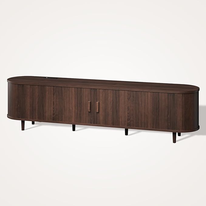 70" Mid Century Modern TV Stand, Wood TV Consoles