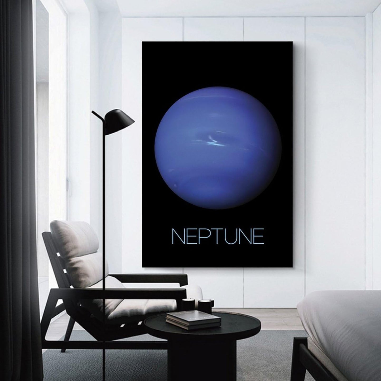 XIAOLOUTINYU Solar System Canvas Wall Art - Neptune Planet Space Poster for Kids Room Bedroom Classroom, STEM Educational Astronomy Decor, Science Gift for Boys Girls Teens, 16x24 Inch Unframed