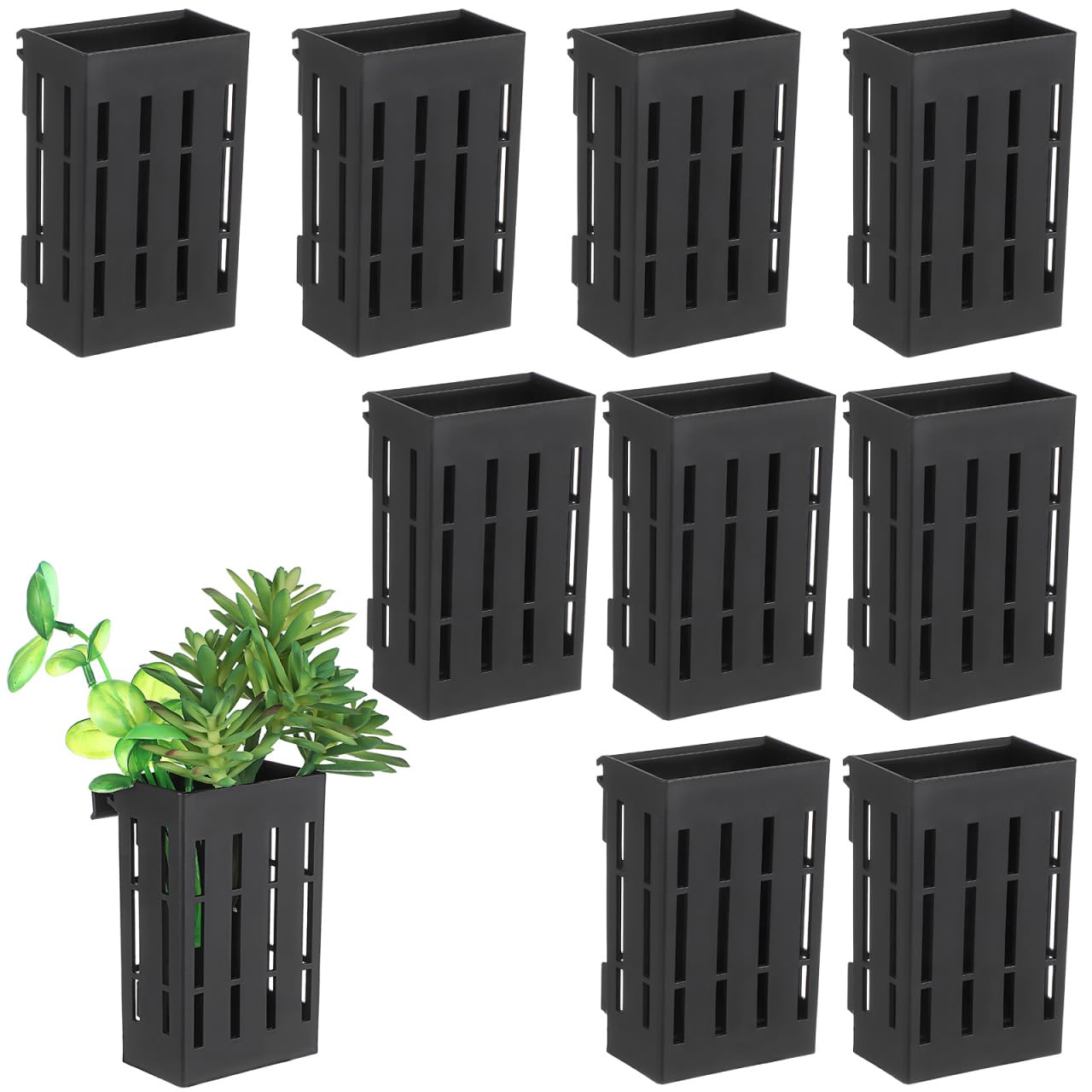 ibasenice Aquarium Plant Holder 10-Pack Hanging Fish Tank Planter Cups 4.92X3.14X2.16 Inch Aquatic Plant Basket with Holes Space-Saving Underwater Garden Accessories