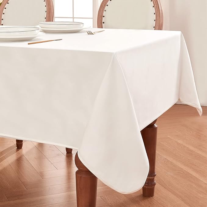 BALCONY & FALCON Rectangle Table Cloth Waterproof Tablecloth Fuzzy Linen and