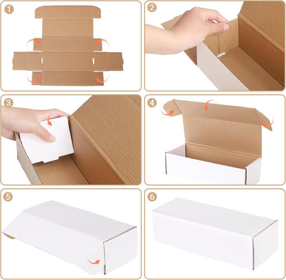 6 Pack Trading Card Storage Box, 400 count Sports Game Cards Collector Boxes, Cardboard Storage Boxes Bulk with Dividers for Card Collection, 7.3 x 3.7 x 2.75 Inches