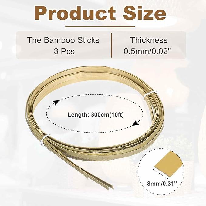 MECCANIXITY 3 Rolls Bamboo Strips