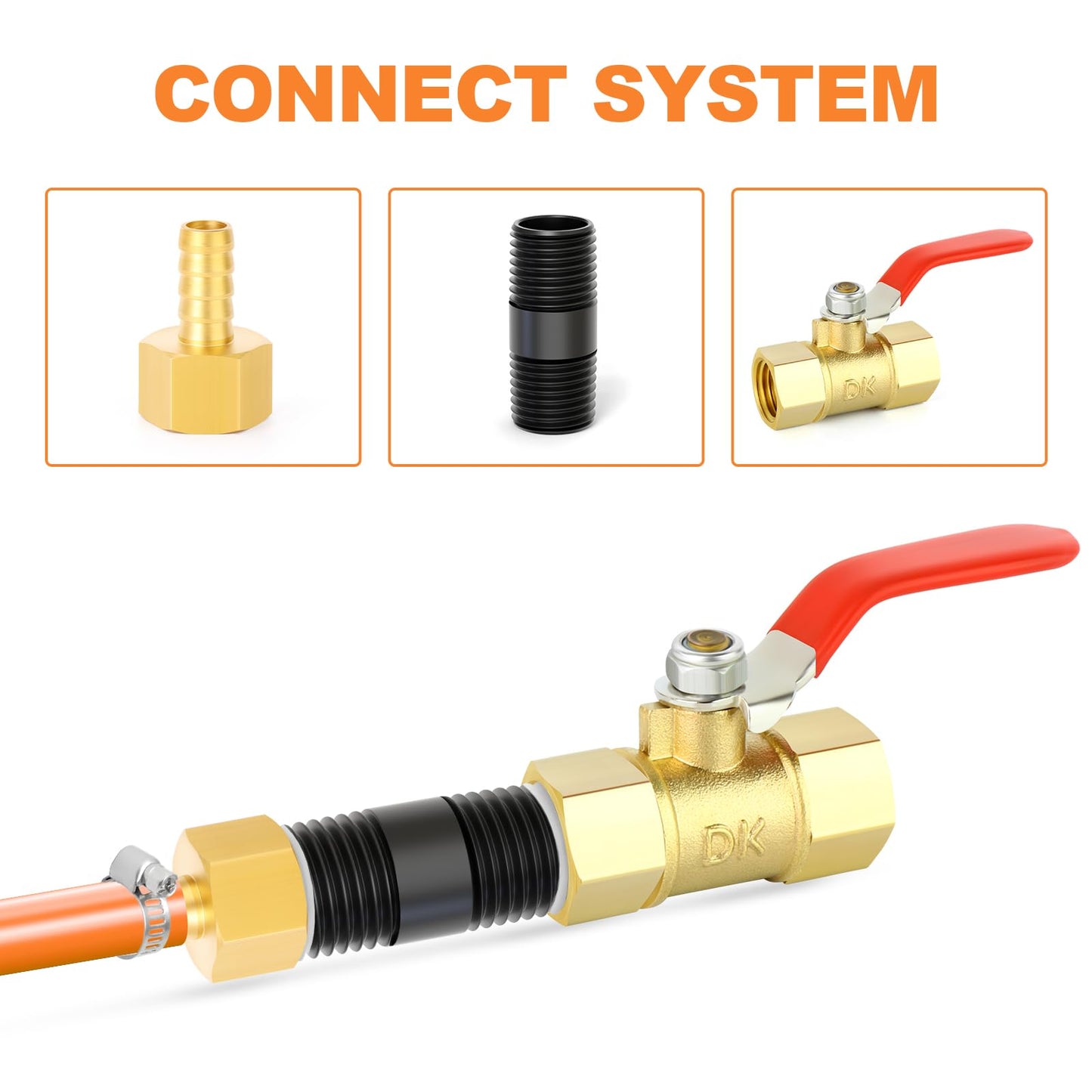 GASHER 12Pcs 1/2 Inch MNPT PVC Male Pipe Thread Sprinkler Head Pipe Riser Extension for Lawn Irrigation System,Length 2 Inch