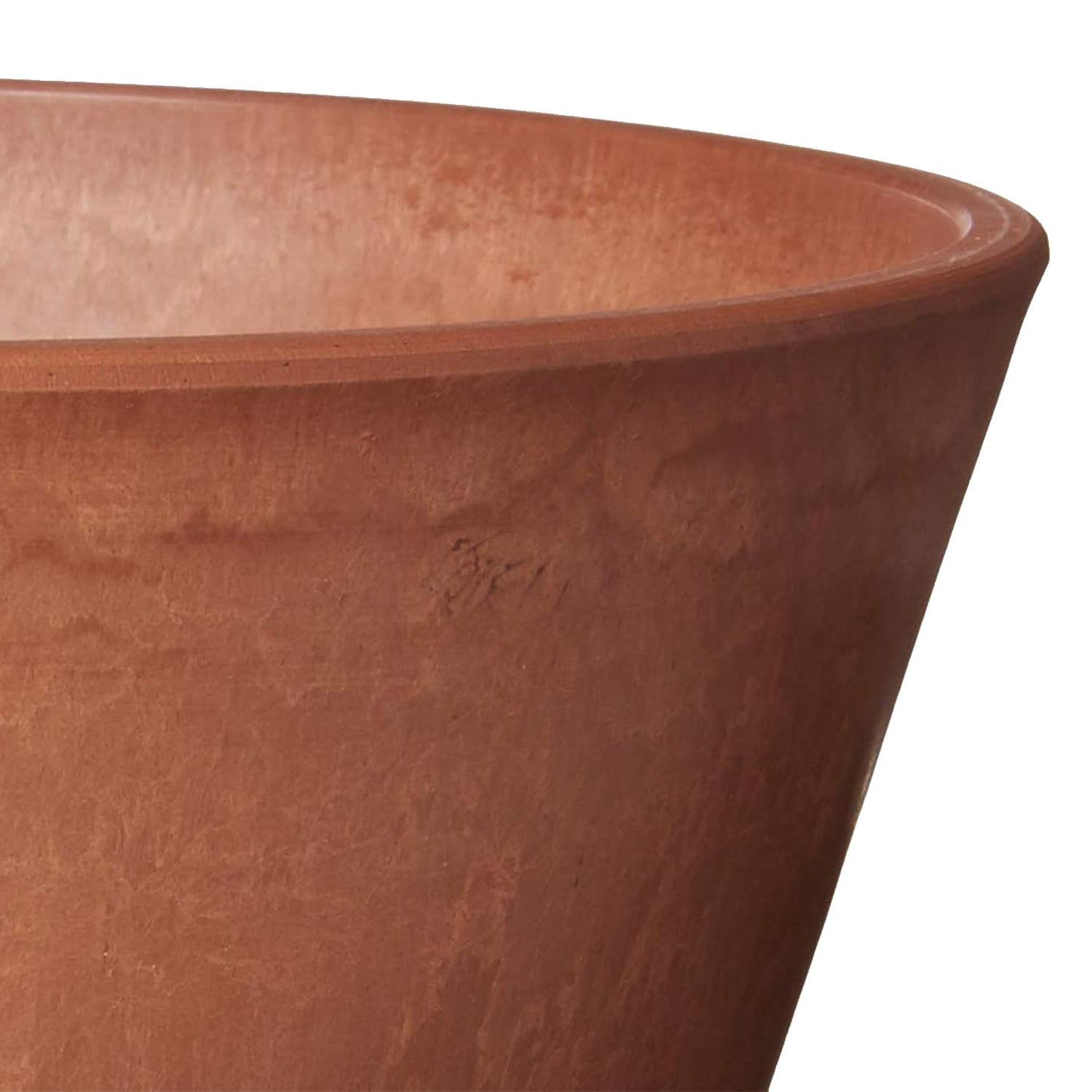 PSW Pot Collection TD25TC Plastic/Stone/Wood Composite Shallow Bulb Pan - No Drainage Hole (Drillable), Planter for Succulents, Bonsai, Fairy Gardens, Herbs, 10-inch, Terra Cotta Color