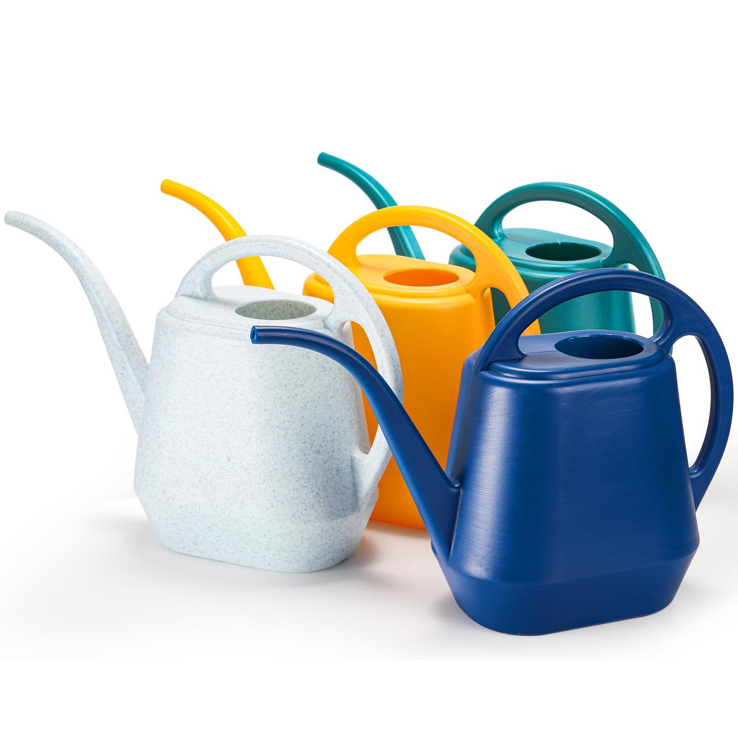Fasmov Watering Can, 1/2 Gallon Plastic Watering Cans with Comfortable Handle, Small Garden Watering Cans Long Spout for Indoor Outdoor Watering Plants, Gray White