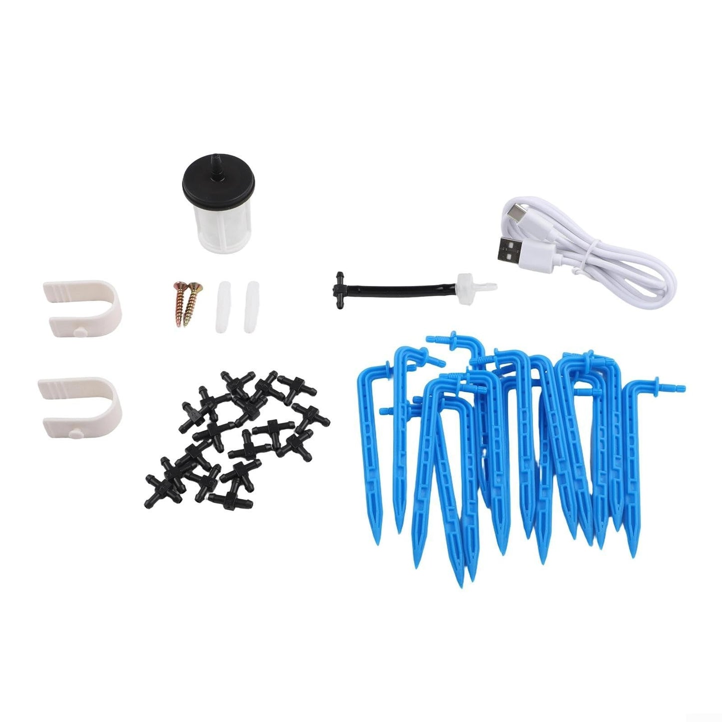 FABULETTA Automated Plant Watering System Drip Irrigation Kit for 15 Pots Customizable Timers Dual Modes Indoor Outdoor Use Adjustable Duration DIY Setup White Black