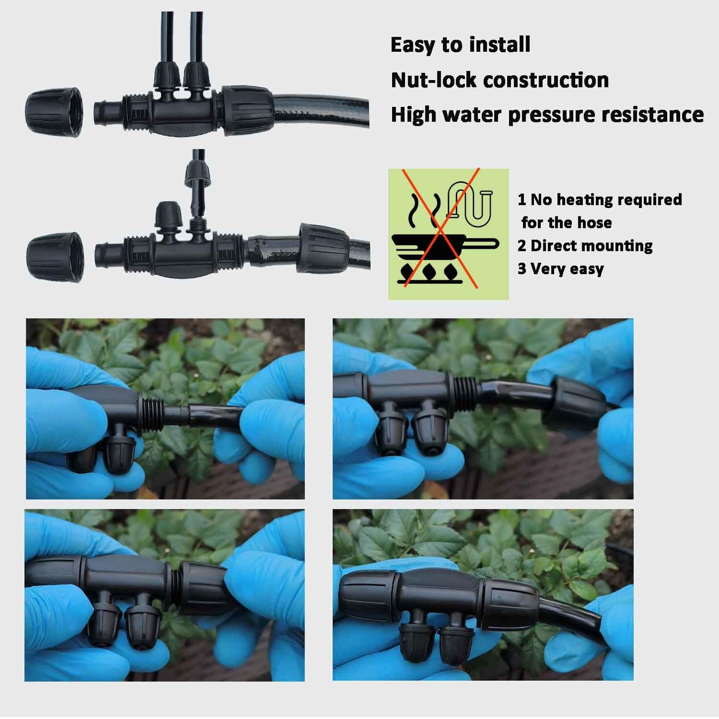 160Ft Drip Irrigation System for Garden with Water Timer, Main Water Hose ID 1/2inch 32Ft, 1/4in 131Ft, Sufficient Water Pressure, Irrigation Dripper Waterflow Evenly, Easy DIY Garden Watering System